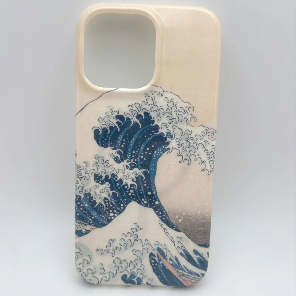 Casely The MET iPhone 14 Pro Max Case The Great Wave Hokusai MagSafe Cream Blue